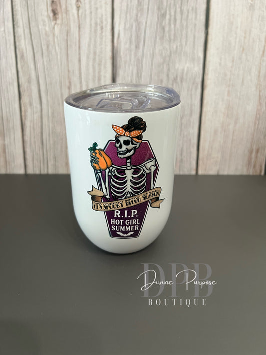 Spooky Bitch Season Wine Tumbler