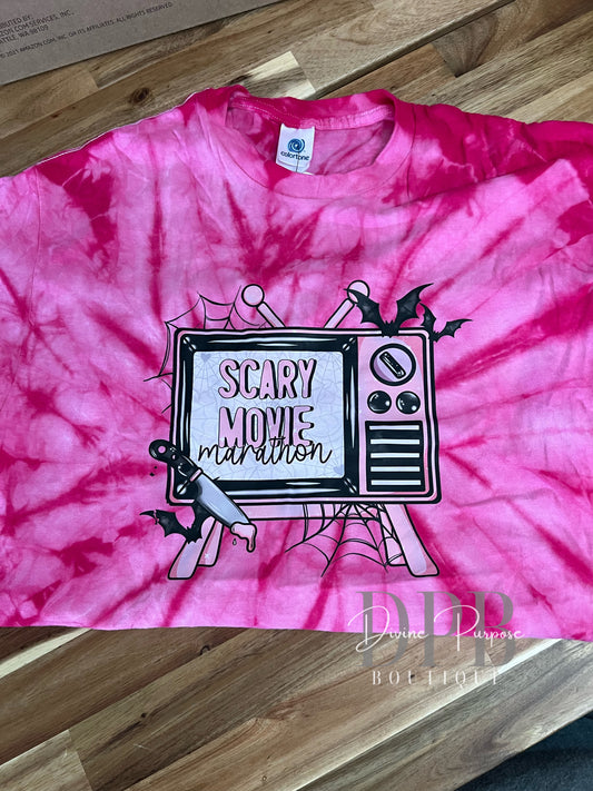 Scary Movie Marathon Tie Dye TShirt